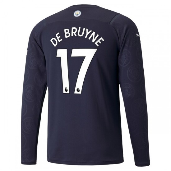 Camisola Manchester City Kevin De Bruyne 17 Equipamento Terceiro 2021-2022 Manga Comprida
